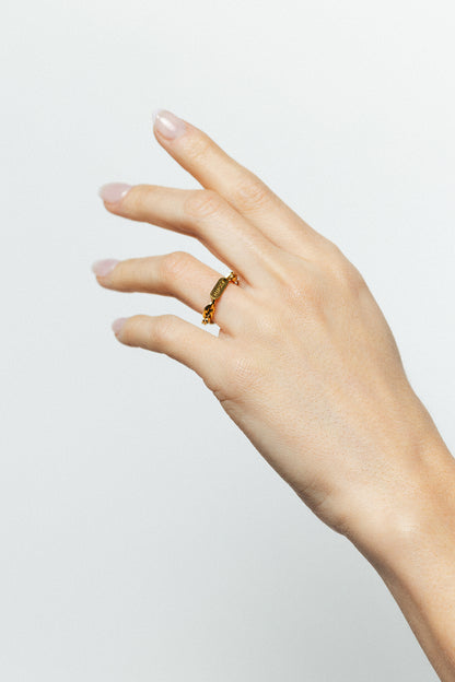 Bague chanceuse doré plaque lucky Bingo club