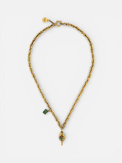 Collier L’Effronté Émeraude Bingo Club bijou audacieux vert émeraude