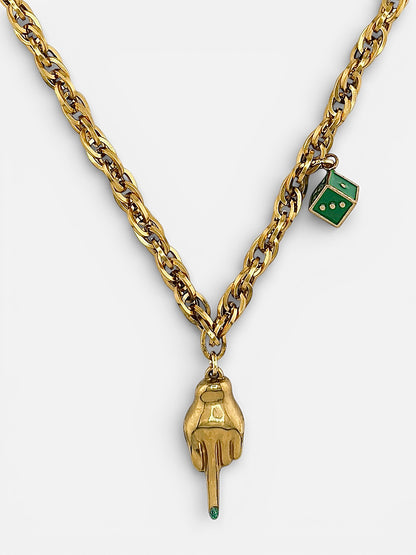 Collier L’Effronté Émeraude Bingo Club bijou audacieux vert émeraude