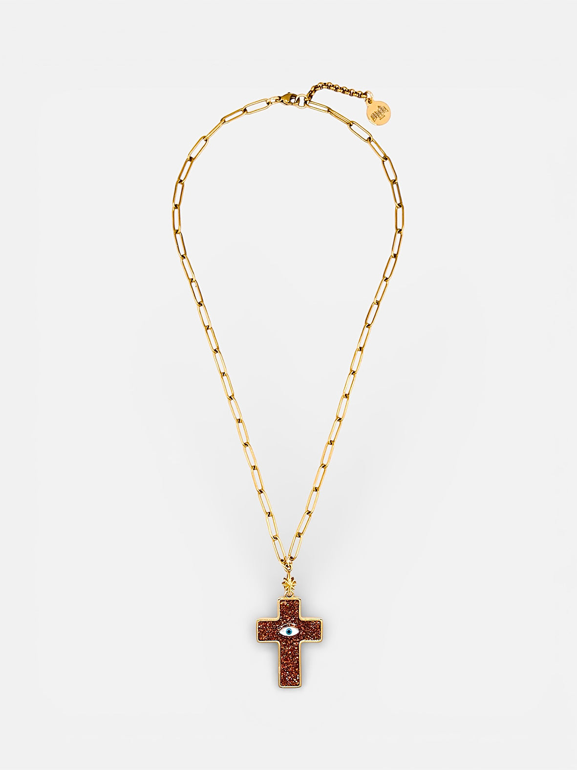 Collier talisman L'Oracle Ocre Terreux Bingo Club médaille mystique