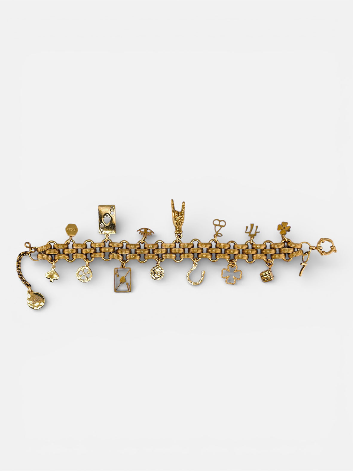 Bracelet manchette luxe Le Cash Bingo Club tissage artisanal doré