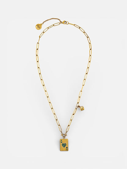 Collier bi-matière Double Jeu Vert Bingo Club bijou audacieux et chic