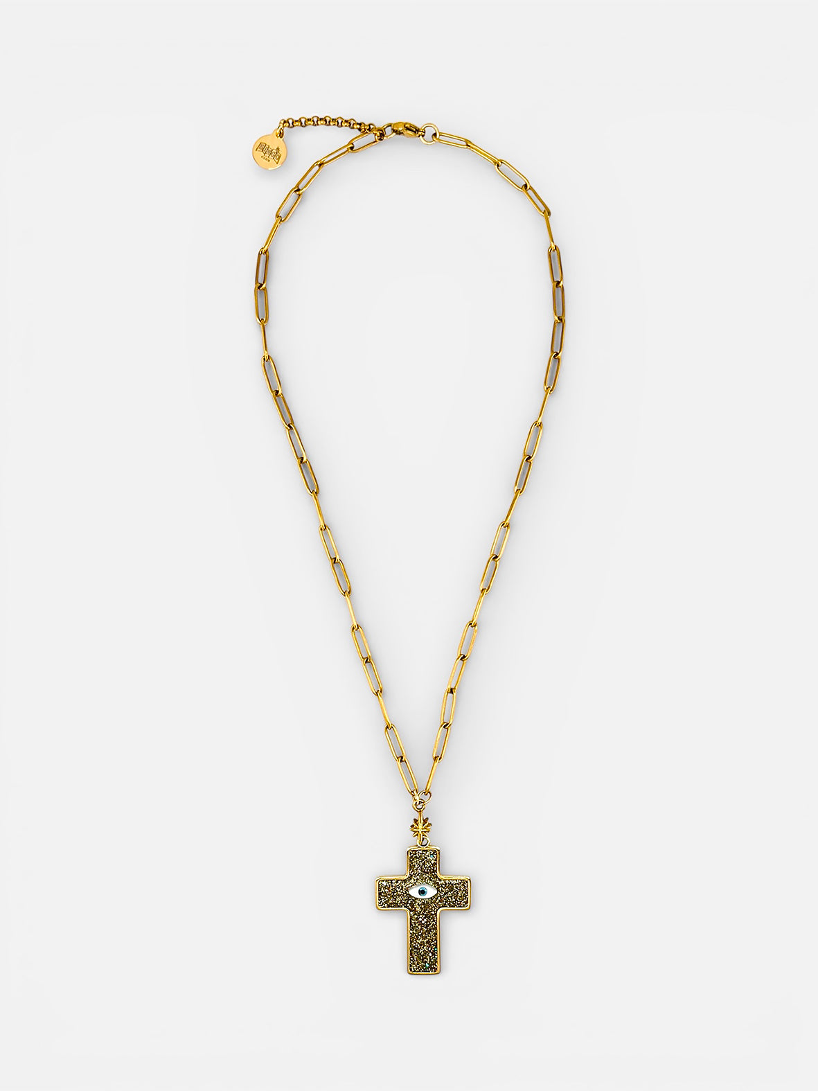 Collier talisman L'Oracle Doré Solaire Bingo Club médaille éclatante