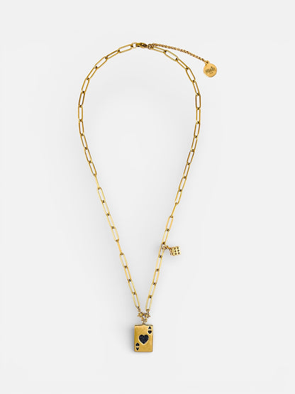 Collier bi-matière Double Jeu Noir Bingo Club bijou audacieux et chic