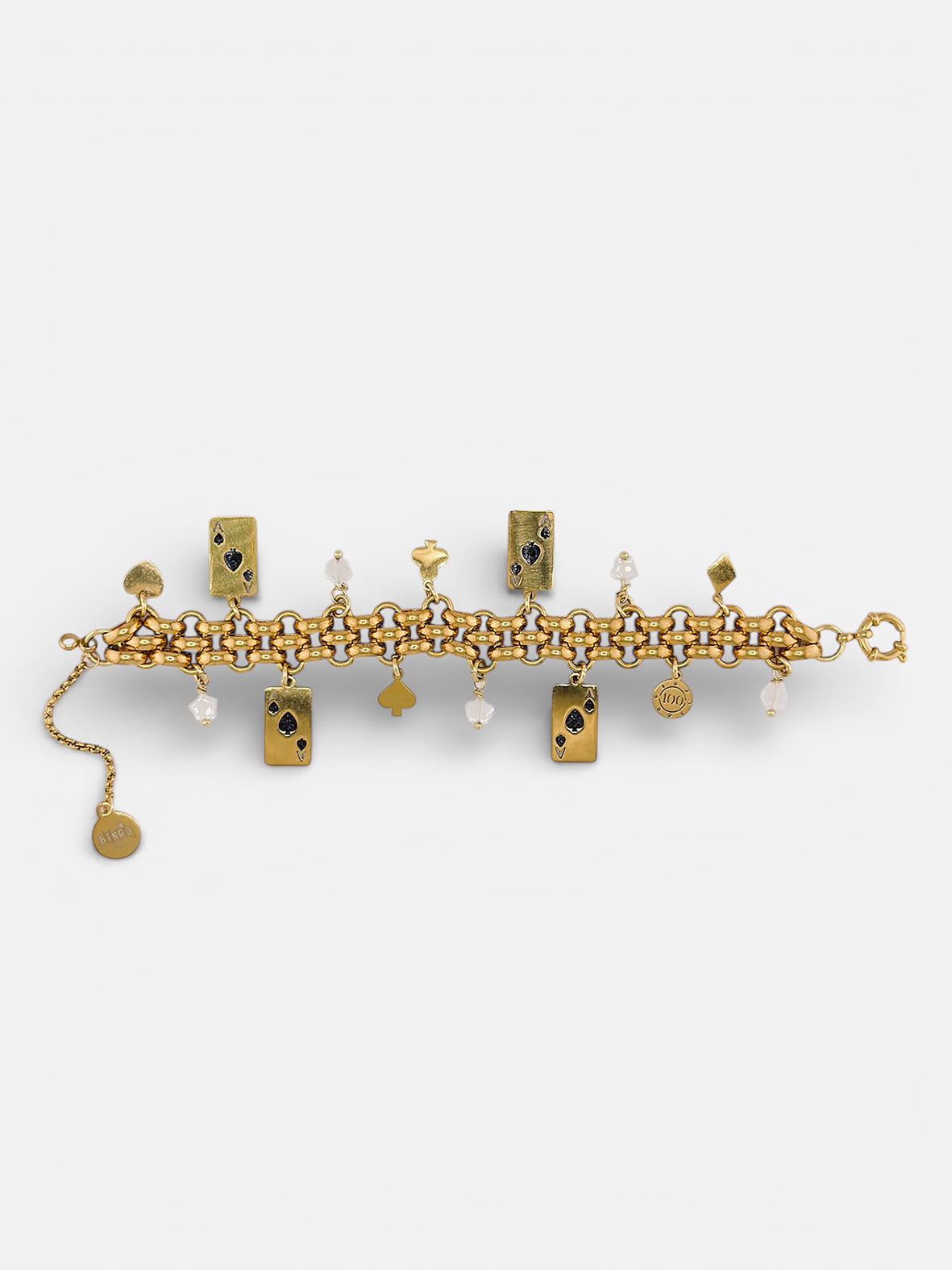 Bracelet manchette de luxe La Donne Bingo Club tissage artisanal doré